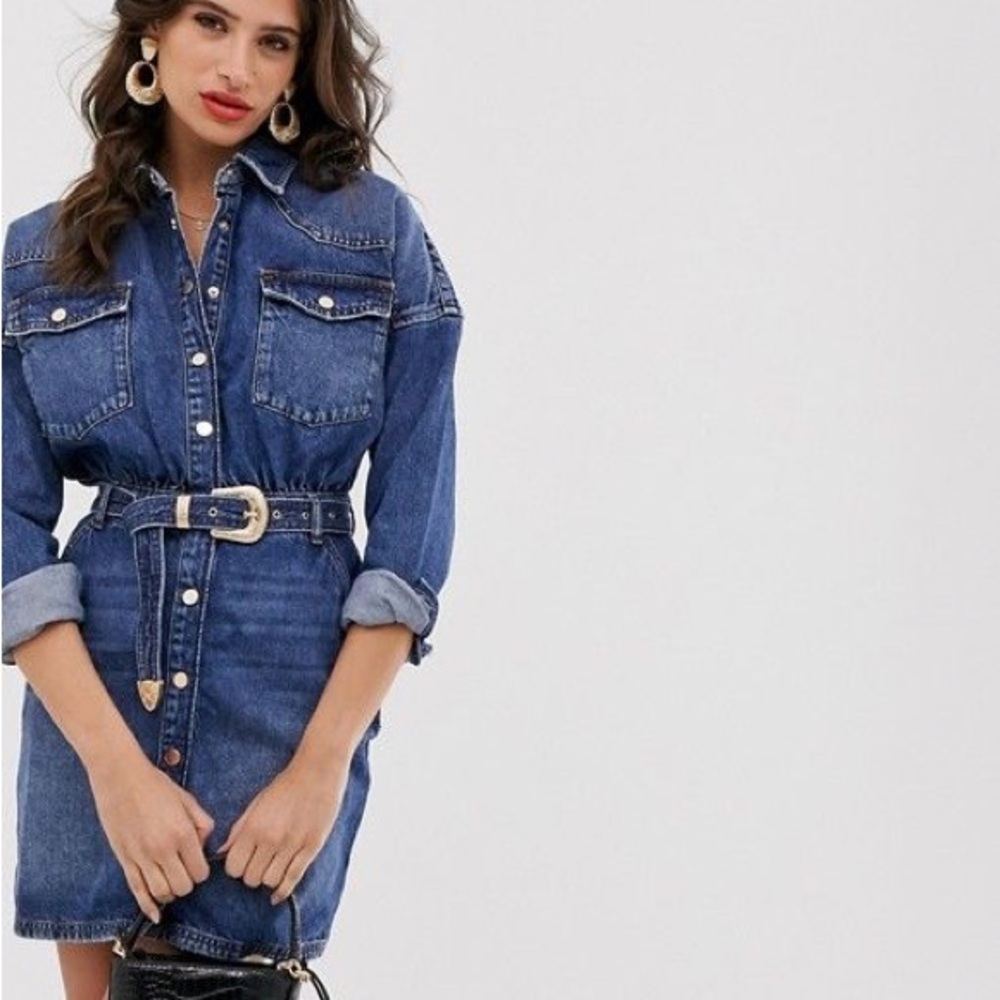 River Island Mini denim shirt dress